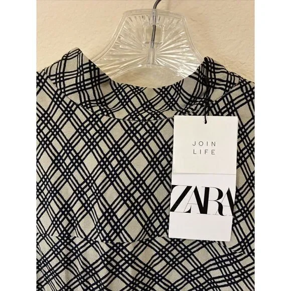 Zara Black And Tan Women’s Blouse Size Small NWT - Picture 2 of 6